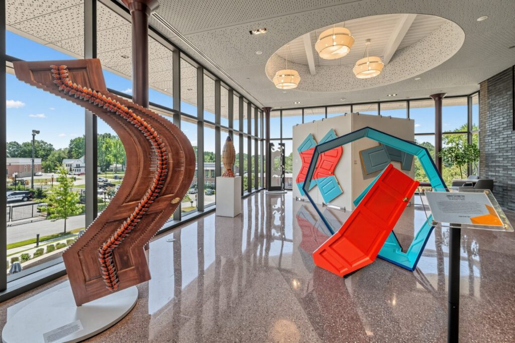 Modern sculptures at the Cain Center For The Arts in Cornelius, NC
