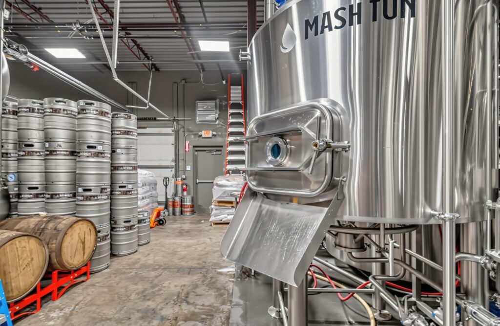 Fermentation tanks at Lost World Brewing in Cornelius, NC
