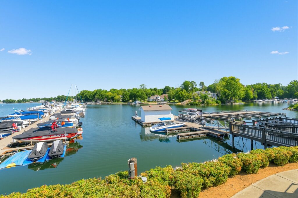 A view of the docks from Hello Sailor in Cornelius, NC.