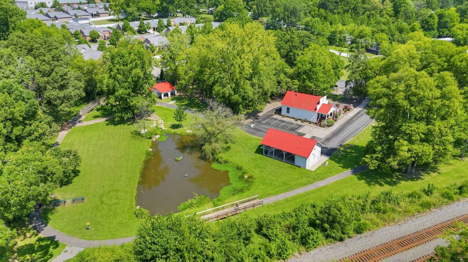 An aerial image of Harrisburg, NC.