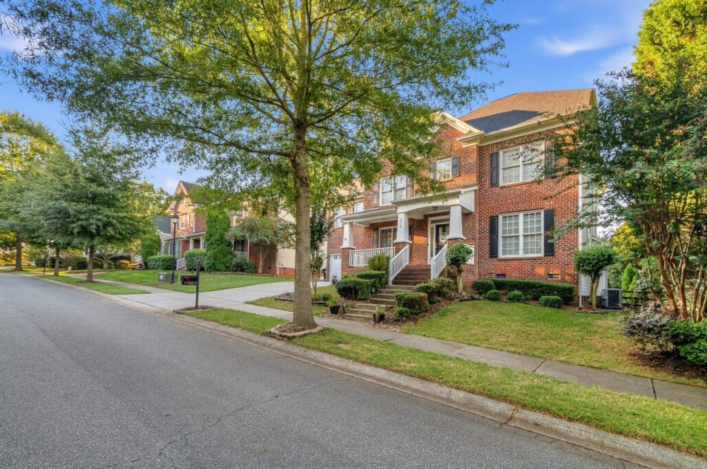 A street view of several homes in the MacAulay neighborhood in Huntersville