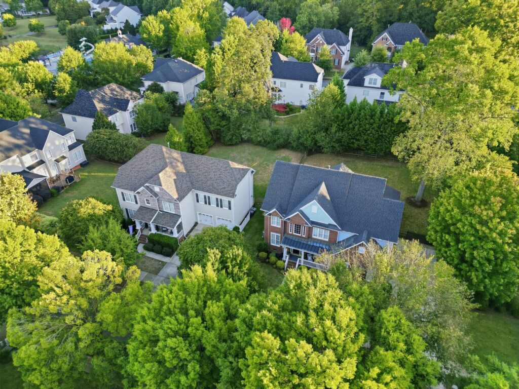 Aerial view of homes in MacAulay