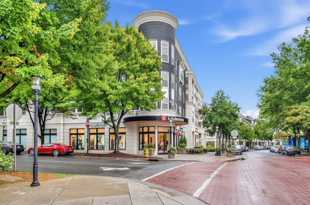 Birkdale Village in Huntersville, NC, is lined with shops and restaurants.
