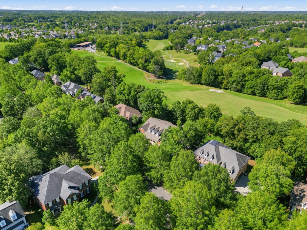The Skybrook neighborhood in Huntersville, NC, is built around a golf course.