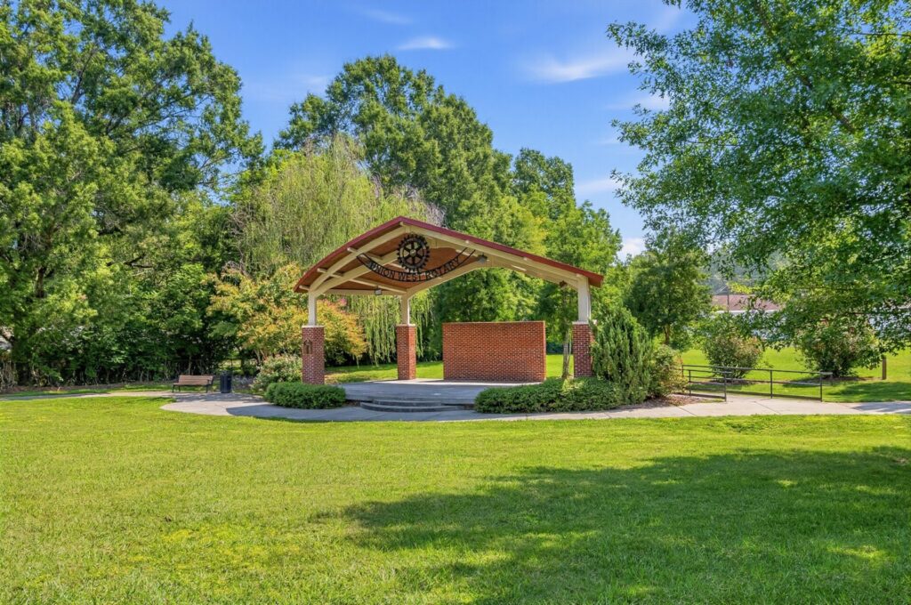 A covered pavilion in Indian Hill, NC.
