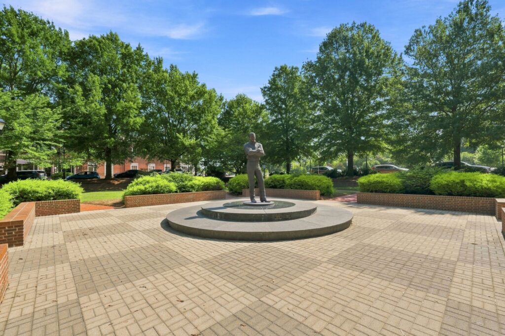The Dale Earnhardt Tribute Plaza honors the Kannapolis native with a 9-foot bronze statue.