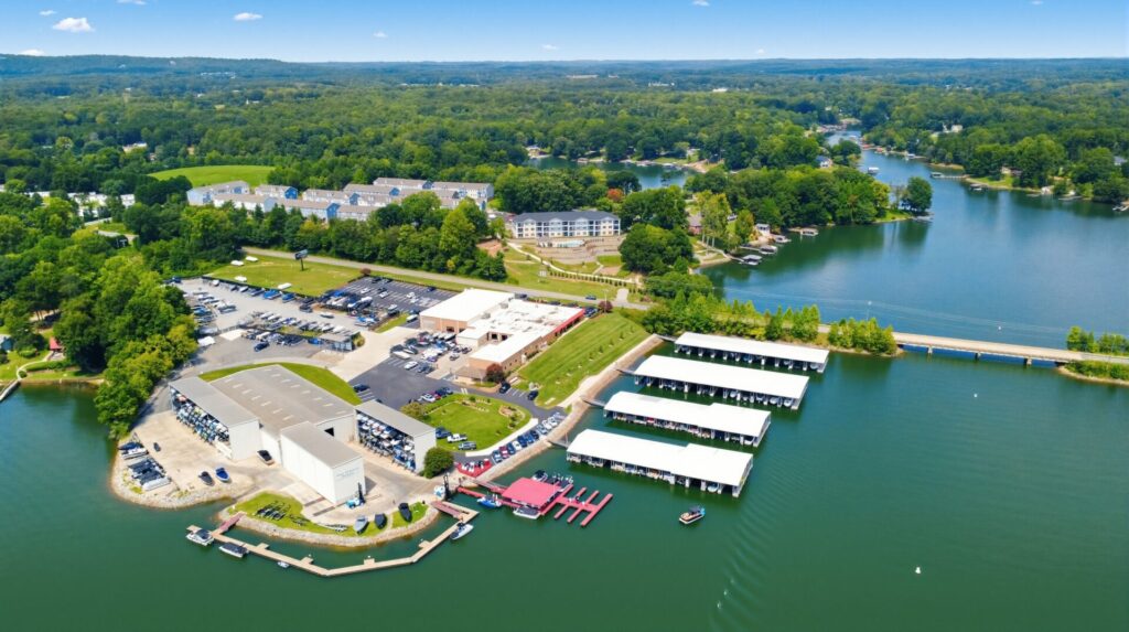 Aerial view of Lake Norman Marina