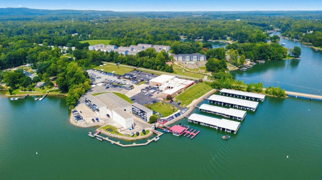Aerial view of Lake Norman Marina