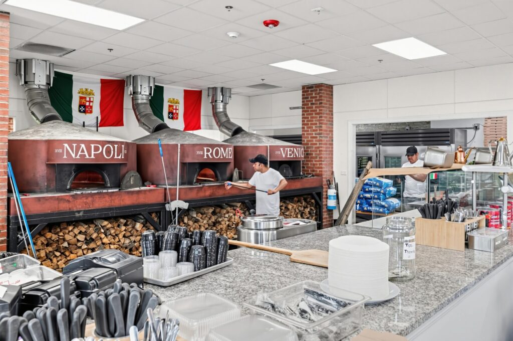 Alino Pizzeria serves authentic wood-fired Neapolitan pizzas.