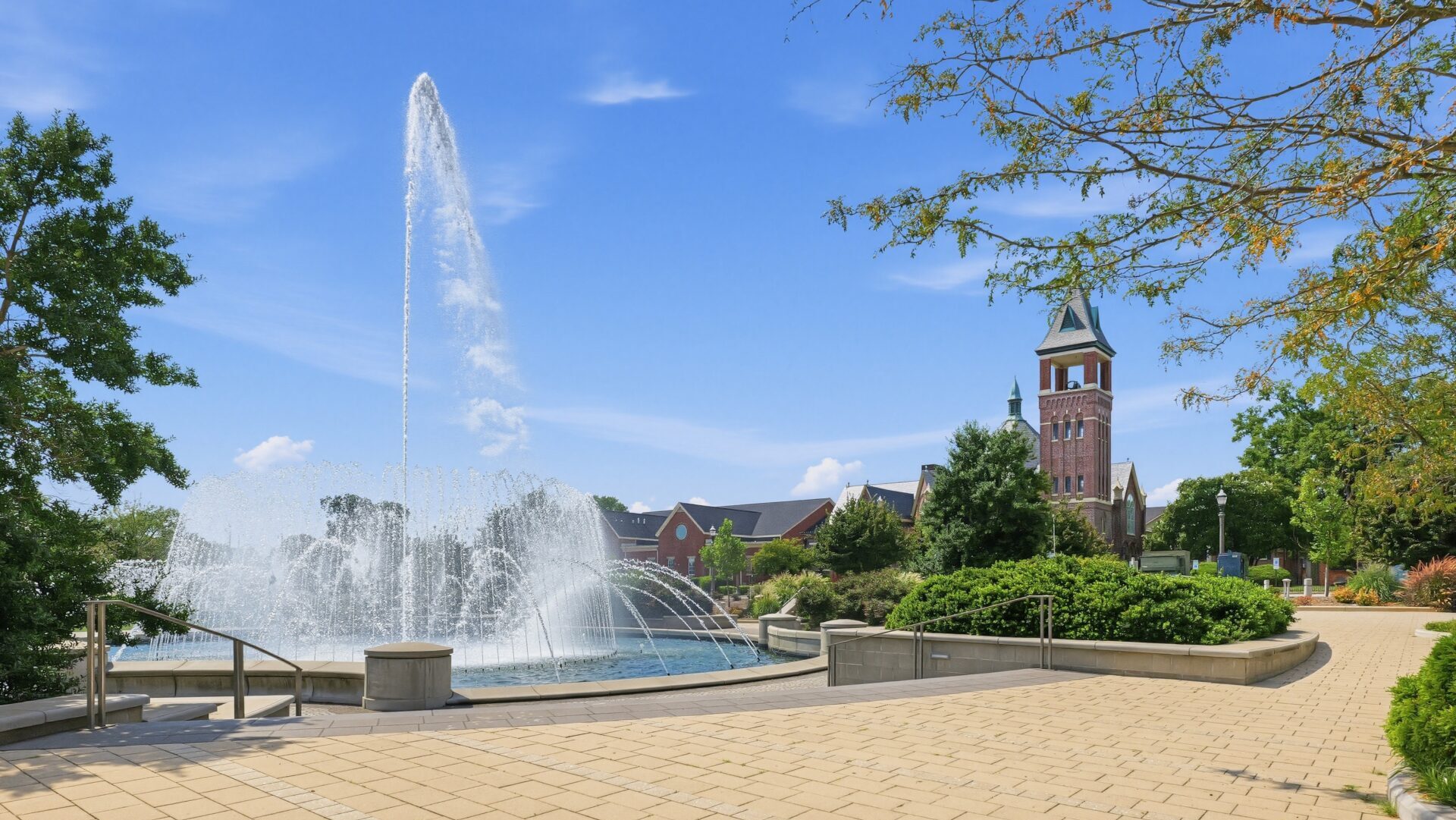 A beautiful fountain in downtown Rock Hill, NC