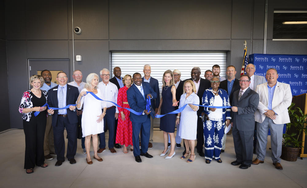 Santa Fe College staff at ribbon-cutting ceremony