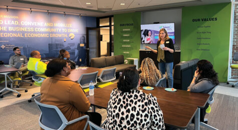 Woman speaking at the Greenville Chamber