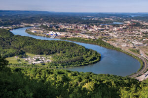 aerial view of downtown Chattanooga