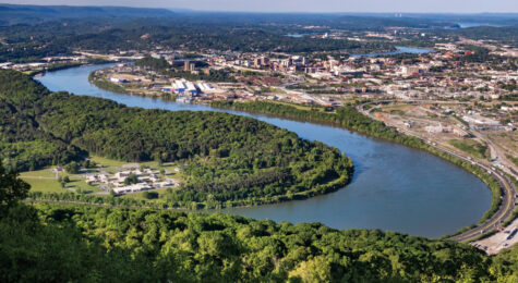 aerial view of downtown Chattanooga