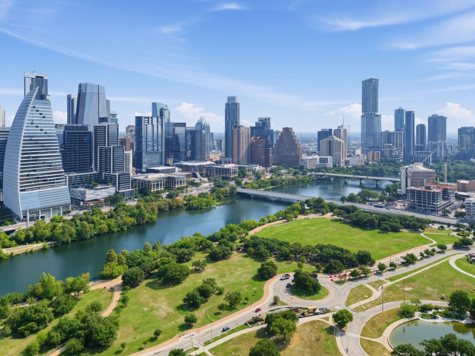 The downtown skyline in Austin, TX.