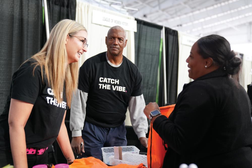 Park Community employees volunteering at an event