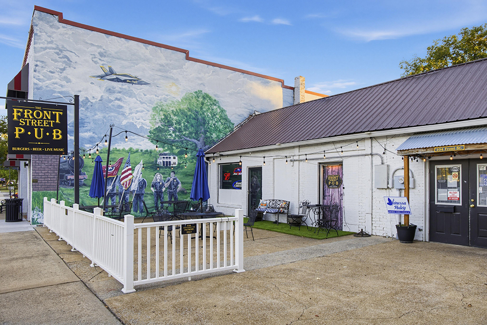 Mural on the Smyrna Assembly Hall beside the Front Street Pub in Smyrna, TN.