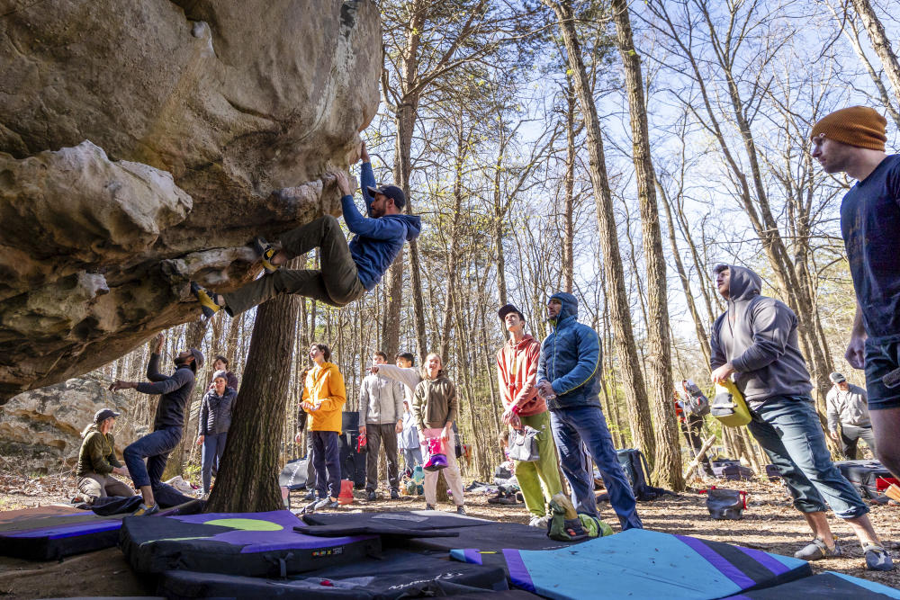 Rock climbers in Dekalb County.