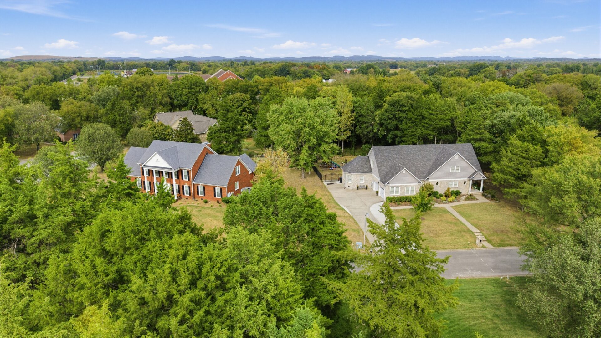 An aerial view of homes in the Northwoods neighborhood in Murfreesboro, TN.